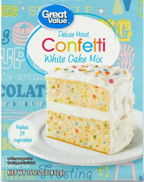 GREAT VALUE Deluxe Moist 'Confetti' Cake & Cupcakes Mix 432 gr